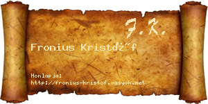 Fronius Kristóf névjegykártya