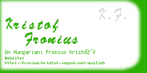 kristof fronius business card